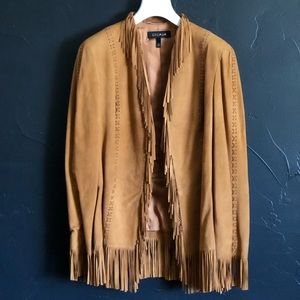Escada Leather Fringe Jacket